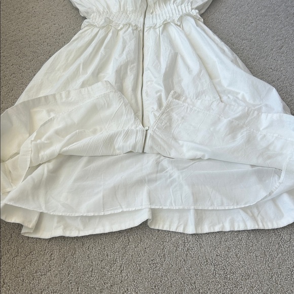 Anthropologie V-Neck Zip-Front Midi Dress White Cotton Dress Women’s Size M NEW - Picture 12 of 12